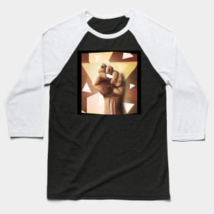 Black Lives Matter - textured Triangle Fist Baseball T-Shirt